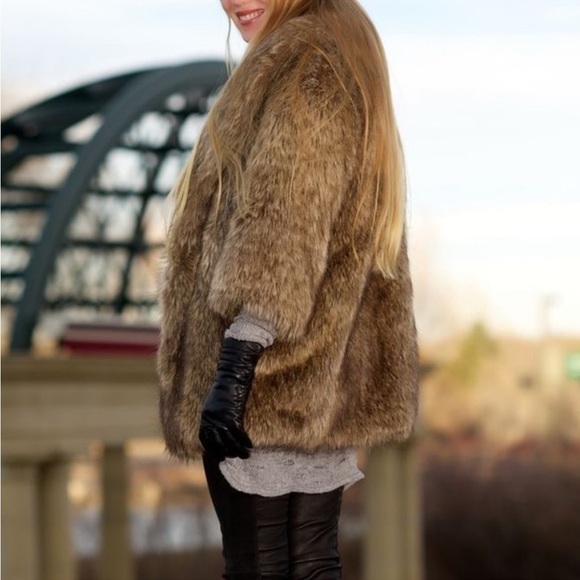 Burning Torch X Barneys New York Co Op Faux Fur Silk Coat M